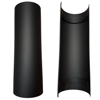 Ofenrohr Hitzeschutzschild für gerades Rohr 465 mm DN 130 schwarz metallic