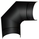 Ofenrohr Hitzeschutzschild für Bogen 90° seitlich DN 120 schwarz metallic